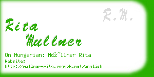 rita mullner business card